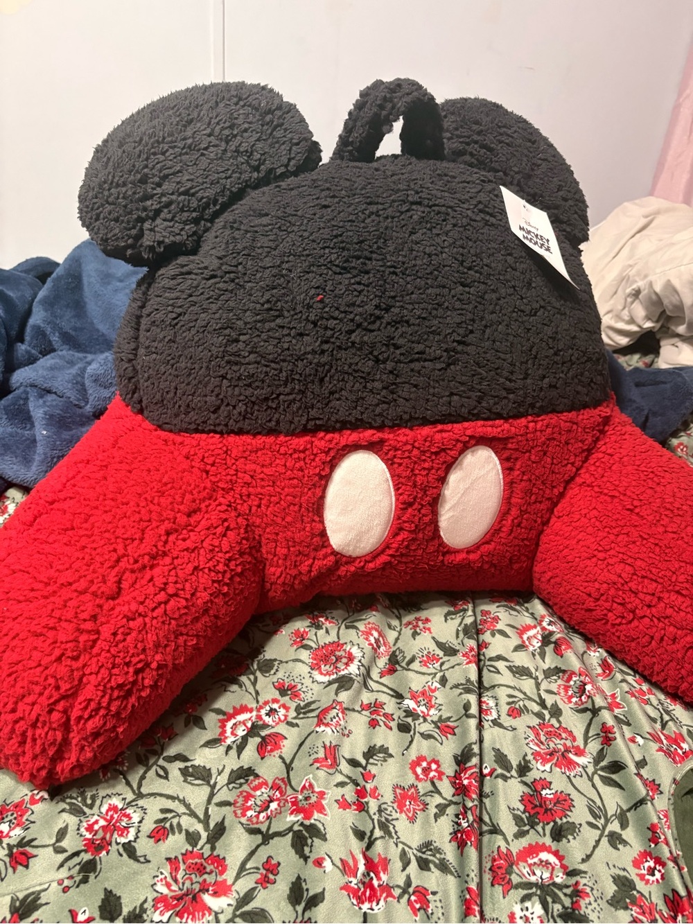 Plush Character Floor Pillow - Red & Black Kids reading pillow